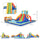 6 in 1 Kids Inflatable Bounce House with Slide, Pool, Climbing Wall, Water Cannon, Basketball Hoop, Football Stand