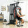 Multi Home Gym Equipment, Workout Station with Sit up Bench, Push up Stand, Dip Station, 143lbs Weights