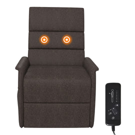 Electric Power Lift Recliner Chair Sofa with Massage & Vibration for Living Room Bedroom Office, Brown