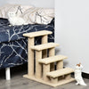 25" 4-Step Pet Stairs, Multi-Level Durable Wear-Resistant Particle Board Carpeted Ladder Ramp, Cat Dog Scratching Post, Cat Tree Climber, Beige