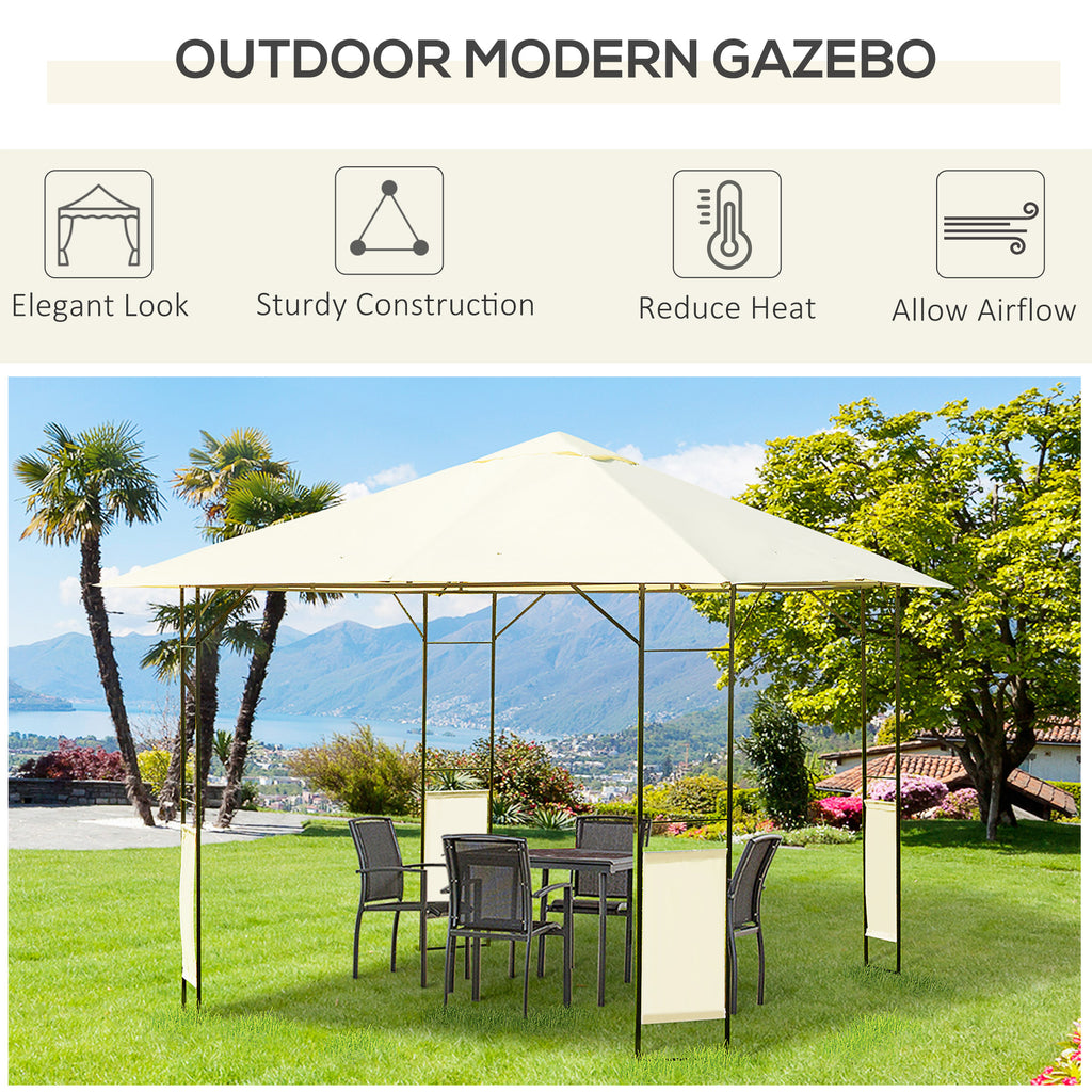 10' x 10' Outdoor Gazebo Canopy Modern Canopy Shelter with Weather Resistant Roof & Steel Frame for Parties, BBQs, & Shade