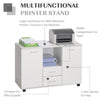 Multifunction Office Filing Cabinet Printer Stand with 2 Drawers, 2 Shelves, & Smooth Counter Surface, White
