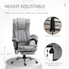 6 Point Vibrating Massage Office Chair 5 Modes, High Back Executive Heated Chair with Reclining Backrest Microfiber Cloth Sturdy Base, Grey