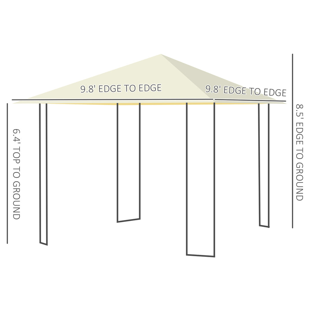 10' x 10' Outdoor Gazebo Canopy Modern Canopy Shelter with Weather Resistant Roof & Steel Frame for Parties, BBQs, & Shade