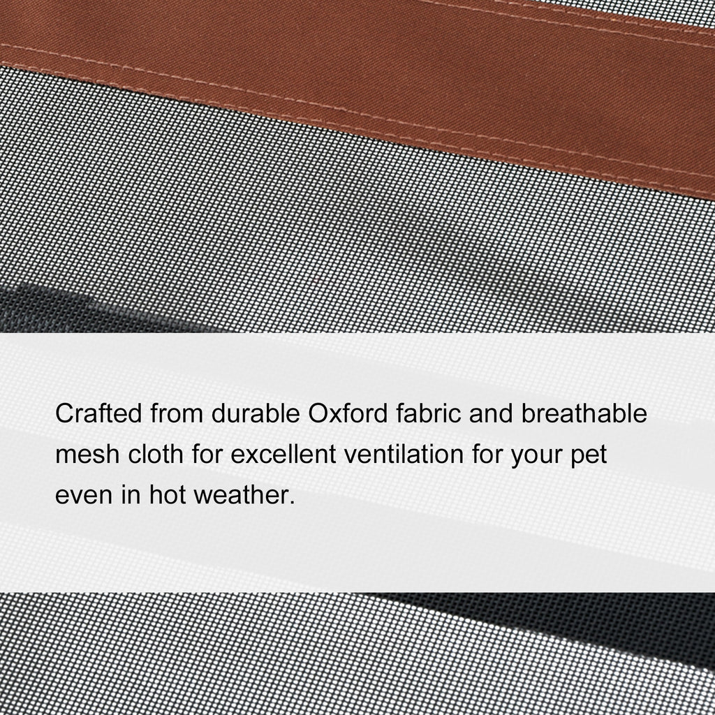 48" x 36" Elevated Breathable Dog Bed Portable Pet Cot w/ Carry Bag Metal Frame Breathable Mesh Indoor and Outdoor Tan
