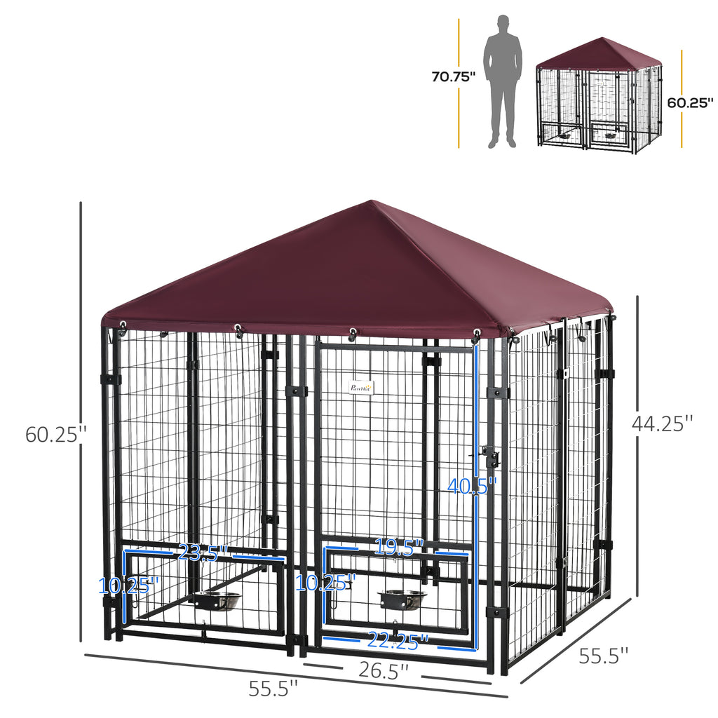 Dog kennel bowl online holders