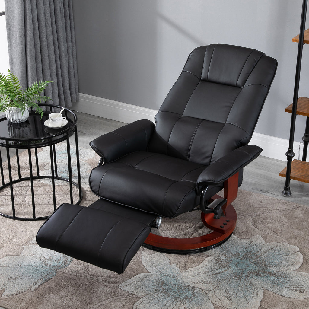 Manual reclining foot rest business leather computer chair