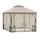 10' x 10' Patio Gazebo Canopy Outdoor Pavilion with Mesh Netting SideWalls, 2-Tier Polyester Roof, & Steel Frame