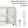 Multifunction Office Filing Cabinet Printer Stand with 2 Drawers, 2 Shelves, & Smooth Counter Surface, White
