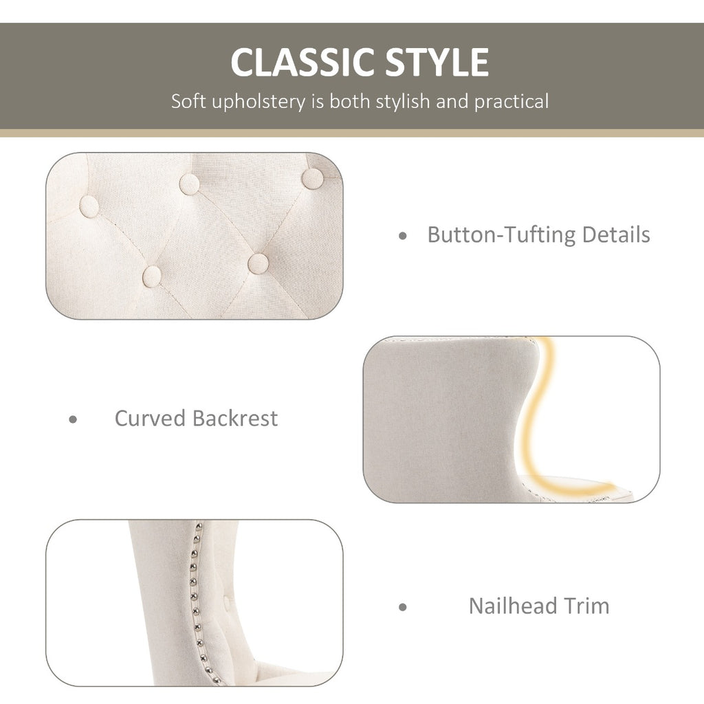 Bar Stools, Bar Stools with Backs, Nailhead Trim, Curved Backrest for Kitchen, Bar, Bar Height Bar Stools, Cream White