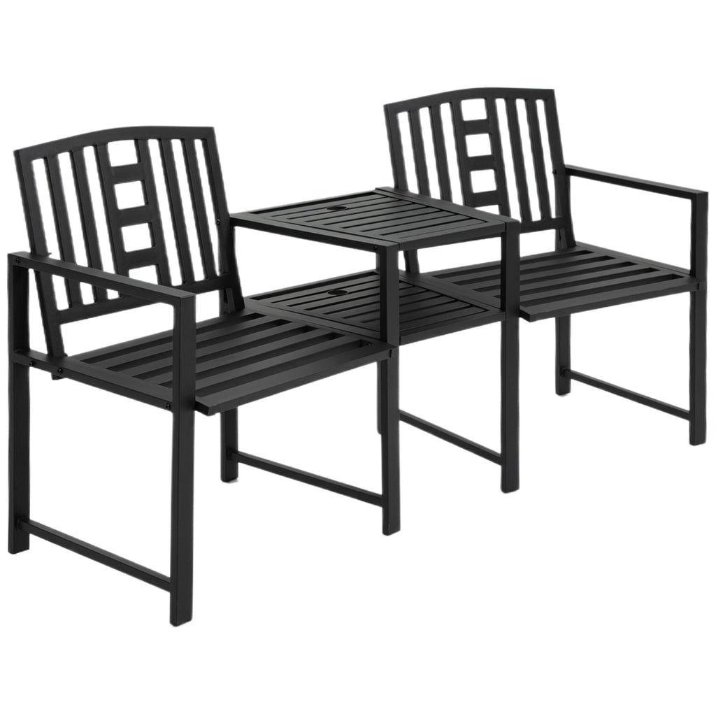 Bench with center table clearance