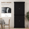 72" Kitchen Cabinet, Pantry Storage Cabinet with Doors and Shelves, Freestanding Food Pantry Cabinet, Black