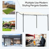 13' x 10' Outdoor Pergola Gazebo, Steel Patio Canopy with Weather-Resistant Fabric and Drainage Holes, Cream White