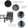 Outdoor Glider Chairs with Coffee Table, Patio 2-Seat Rocking Chair Swing with Breathable Sling for Backyard, Garden and Porch, Black