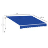 8' x 7' Patio Retractable Awning, Manual Exterior Sun Shade Deck Window Cover, Blue