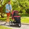 Pet Stroller for Small Dogs with Adjustable Canopy, 3 Big Wheels - Red