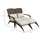 Patio Wicker Adirondack Chair for 2 with Cushions, Fire Pit Chair, Adirondack for Patio, Porch, Garden with High-back, Wide Armrests, Beige