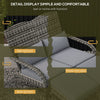 Wicker Adirondack Chair for 2 w/ Cushions & Footrests, PE Rattan Chair, Patio Chair for Porch, Backyard w/ High-back & Armrests, Light Gray