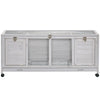 Wooden Rabbit Hutch with Wheels, Dividers for Indoor Use, Light Gray