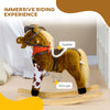 Baby Rocking Horse Toy, Large Riding Horse W/ Realistic Sounds for Kids 3+ Years Old, Boys Girls Gift, Brown