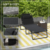 Outdoor Folding Chaise with 4-position Adjustable Backrest, Magazine Pocket, Removable Head Pillow, Gray