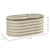 3.4 x 2 x 1.4ft Galvanized Raised Garden Bed Kit, Metal Planter Box with Safety Edging, Cream