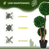 3.5ft Artificial Tree, Triple Ball Boxwood Topiary with Pot and Sandalwood Leaves, for Indoor Outdoor Home