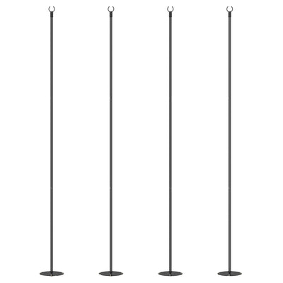 String Light Poles for Outside Hanging, Steel Lighting Stand for Patio Backyard Deck Wedding Party, 8FT, 4 Pack