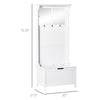 Coat Rack Shoe Bench with Storage 4 In 1 Hall Tree for Entryway Hallway Organizer with Cabinet 3 Hooks Mirrors White