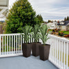 24"H Set of 3 Tall Garden Raised Planters, Outdoor & Indoor Flower Pot Set for Front Door, Entryway, Patio and Deck, Brown