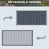 Reversible Outdoor RV Rug, 9' x 18' Patio Floor Mat, Plastic Straw Rug for Backyard, Deck, Picnic, Beach, Camping, Blue & White
