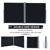 Patio Retractable Double Side Awning, Folding Privacy Screen Fence, Garden Outdoor Sun Shade Wind Screen, Indoor Room Divider, Black