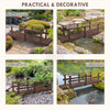 7' Garden Bridge Wooden Footbridge for Backyard Ponds, Creeks, Streams, Strained Finish