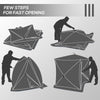 4 Person Ice Fishing Shelter, Waterproof Oxford Fabric Portable Pop-up Ice Tent with 2 Doors for Outdoor Fishing, Black