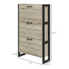 Shoe Cabinet with 3 Flip Drawer Cabinet, Walnut