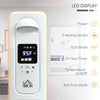 Electric Space Heater, Freestanding 161 Sq. Ft. Heater with 3 Modes, Timer, and Remote, 1500 W, White