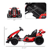 24V 7.5 MPH Electric Go Kart with Adjustable Seat, Children Playing Pedal Kart Toy, Slow Start, Red