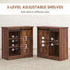 Farmhouse Kitchen Sideboard Buffet Cabinet, Coffee Bar Cabinet with Sliding Barn Door & Adjustable Shelf, Brown
