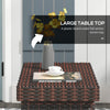 Outdoor Folding Outdoor PE Wicker Side Table, Hand Woven PE Rattan, Coffee Table for Balcony, Backyard, Garden, Lawn, Courtyard, Brown