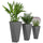 Indoor Outdoor Planters Set of 3 MgO Tall Planters Stackable Flower Pots with Drainage Holes for Garden Balcony Gray