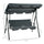 3-Seat Outdoor Patio Swing Chair with Cushion, Steel Frame Stand, Adjustable Tilt Canopy for Patio, Garden, Gray