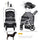 Pet Stroller Foldable Dog Cat Travel Carriage with Adjustable Handlebar PVC Wheel Brake Storage Bag Mesh Window Safety Leash Aluminum Grey