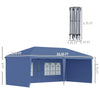 10' x 20' Pop Up Outdoor Party Tent with 4 Removable Sidewalls, Wedding & Event Canopy with Carry Bag for Patio, Backyard, Blue
