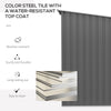 Outdoor 3.3' x 3.4' Lean-to Garden Storage Shed, Galvanized Steel Tool House with Lockable Door for Patio, Gray