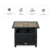 22" Steel PE Rattan Wicker Outdoor Patio Accent Table With Umbrella Insert Brown