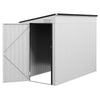 4' x 8' Lean to Garden Storage Shed, Outdoor Metal Tool House with Lockable Door Vents for Backyard Patio Lawn, White