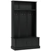 Hall Tree, Entryway Bench with Coat Rack and Shoe Cabinet, Wooden Coat Rack Bench for Living Room, Home, Black