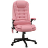 Heated Massage Office Chair, Heated Reclining Desk Chair with 6 Vibration Points, Armrest and Remote, Pink