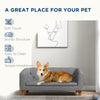 Raised Dog Sofa, Elevated Pet Sofa for Small Medium Dogs, Gray