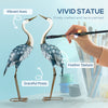 Set of 2 Garden Sculptures Crane Garden Statues for Lawn Patio Backyard Decoration, 28.5"-29", Blue
